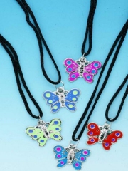 Enamel Butterfly Necklace (36/PKG)