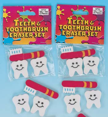 Set of Three Dental Erasers (12 SETS/PKG)