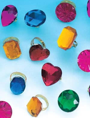Deluxe Jumbo Jewel Toned Rings (24/PKG)