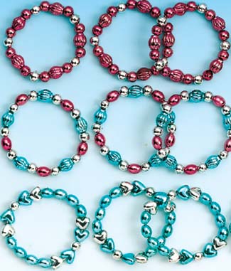 Metallic Beaded Bracelets (12/PKG)