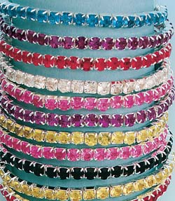 Deluxe Colored Rhinestone Bracelets(12/PKG)
