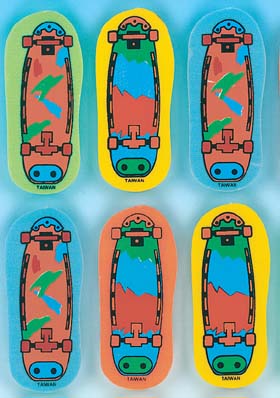 Skateboard Erasers (36/PKG)