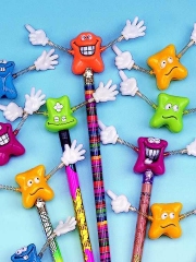 Silly Smiling Pencil Tops (24/PKG)